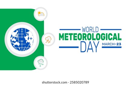 World Meteorological Day is celebrated in March. This holiday-themed design is perfect for backgrounds, banners, greeting cards, posters with text inscription, Classic social media posts.