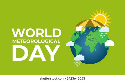 World Meteorological Day with climate and weather .Banner poster, flyer and Banner, background design. Vector Illustration .