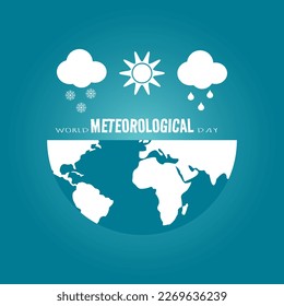 World Meteorological Day greeting. Suitable for world meteorological day events