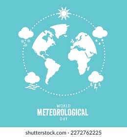 World Meteorological Day greeting. Suitable for world meteorological day events