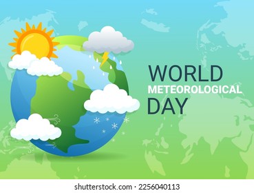 World Meteorological Day Illustration with Meteorology Science and Researching Weather in Flat Cartoon Hand Drawn for Landing Page Templates