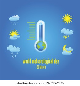 World Meteorological Day - March 23 - global warming concept  