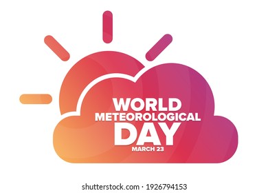 World Meteorological Day. March 23. Holiday concept. Template for background, banner, card, poster with text inscription. Vector EPS10 illustration