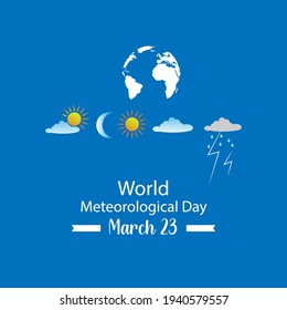 world meteorological day. march 23. illustration vector