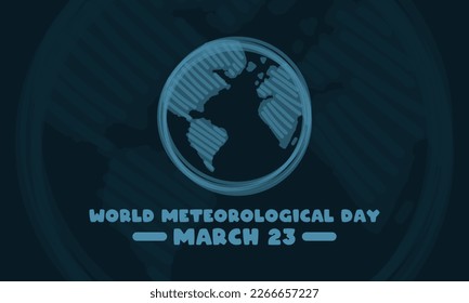 World Meteorological Day. March 23. Abstract earth icon. Line. Outline. Silhouette. Poster, banner, card, background. Eps 10.