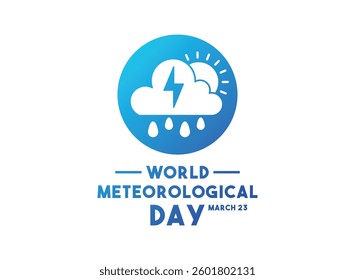 World Meteorological Day. March 23. Gradient background. Meteorological icon. Banner, card, background. Eps 10.
