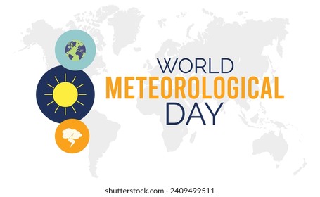 World Meteorological Day is observed every year in March. Holiday, poster, card and background vector illustration design.