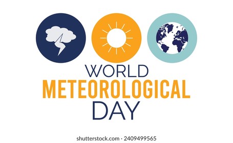 World Meteorological Day is observed every year in March. Holiday, poster, card and background vector illustration design.