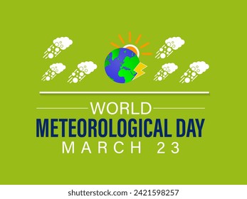 World Meteorological Day Observed every year of March 23rd, Vector banner, flyer, poster and social medial template design.