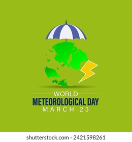 World Meteorological Day Observed every year of March 23rd, Vector banner, flyer, poster and social medial template design.
