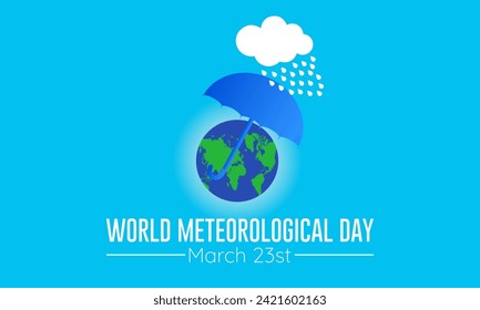 World Meteorological Day Observed every year of March 23rd, Vector banner, flyer, poster and social medial template design.