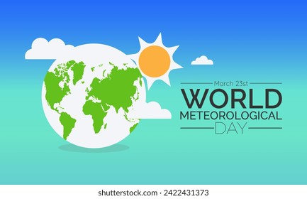 World Meteorological Day Observed every year of March 23rd, Vector banner, flyer, poster and social medial template design.