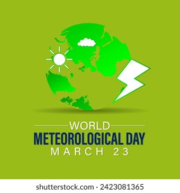 World Meteorological Day Observed every year of March 23rd, Vector banner, flyer, poster and social medial template design.