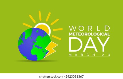 World Meteorological Day Observed every year of March 23rd, Vector banner, flyer, poster and social medial template design.