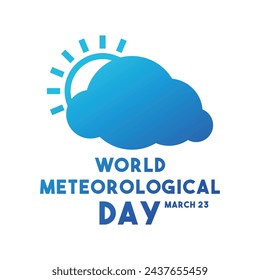 World Meteorological Day on white background. March 23.  Poster, banner, card, background. Eps 10.