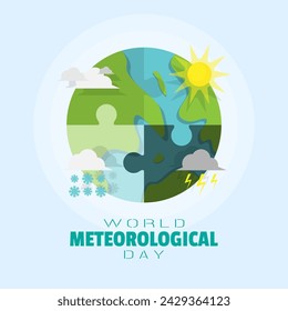 World Meteorological Day poster with climate change on earth