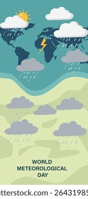 World Meteorological Day Vector Banner Collection | Modern Flat Weather Illustrations 