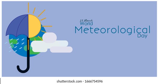 World Meteorological Day Vector Illustration, Flat Design.