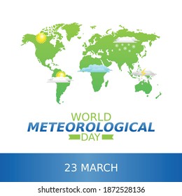 Weltmeteorologische Vektorgrafik am Weltmeteorologischen Tag. Geeignet für Grußkartenposter und Banner