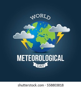 World Meteorological Day Vector Illustration. Flat style design