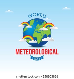 World Meteorological Day Vector Illustration. Flat style design
