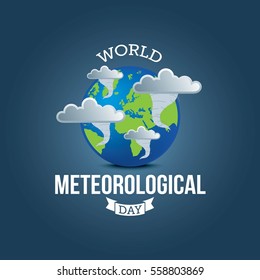 World Meteorological Day Vector Illustration. Flat style design