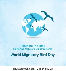 World Migratory Bird Day 11th may Social Media Creative Design Vector Template