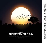 world migratory bird day 2025. world migratory bird day creative poster, postcard, banner, social media post, postcard, background, backdrop, template, greetings card, web banner, cover design etc.