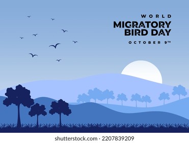 World migratory bird day background on october 9th.