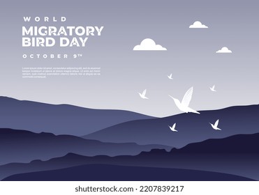 World migratory bird day background on october 9th.