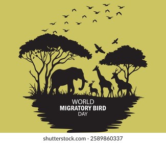 world migratory bird day banner template. Banner, poster, card, postcard, placard, background design.
