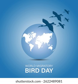 World Migratory Bird Day banner template. Banner, poster, card, postcard, placard, background design.