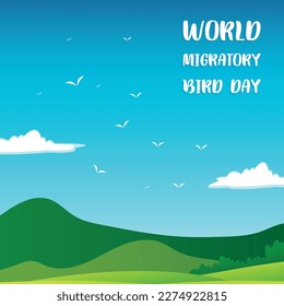 World Migratory Bird Day. Design suitable for greeting card poster and banner