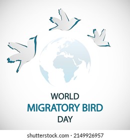 World migratory bird day planet, vector art illustration.