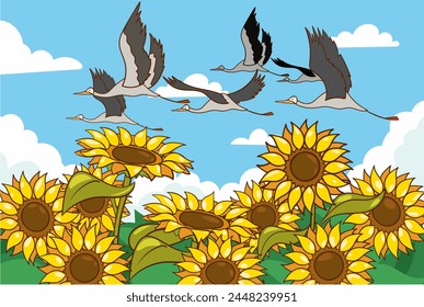 World Migratory Bird Day Vector Illustration with Birds Migrations Groups and Their Habitats for Living Aquatic Ecosystems in Flat Cartoon Background