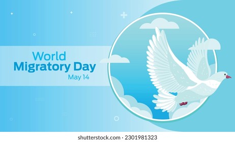 world migratory day on May 14 business brochure flyer banner design horizontal template vector, cover presentation abstract, modern publication poster and flag-banner.