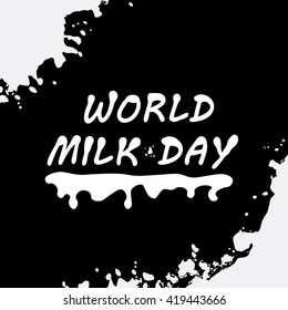 World Milk Day Blue Background Vector Illustration