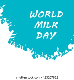 World Milk Day Blue Background Vector Illustration