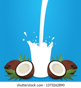 World milk day. Coconut milk. Vector illustration EPS10. 