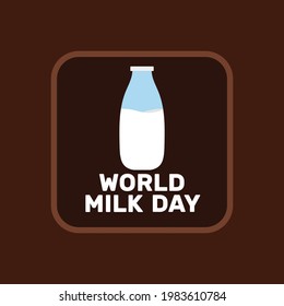 World Milk Day design and brown background. great for logo, icon