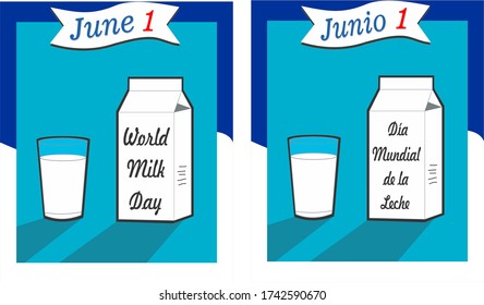 World Milk Day- Dia Mundial de la leche vector