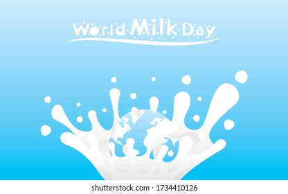 world milk day greeting  or banner design. celebrate on 1 june every year  