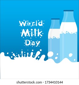 world milk day greeting  or banner design. celebrate on 1 june every year  