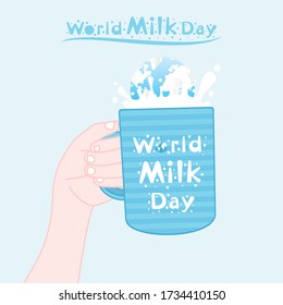 world milk day greeting  or banner design. celebrate on 1 june every year  