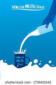 world milk day greeting  or banner design. celebrate on 1 june every year  