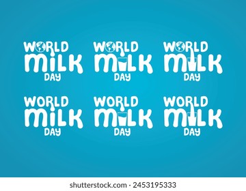 World milk day greeting banner with typography, Happy milk day, National Milk Day Vector Illustration. Fresh Milk Illustration. Illustration