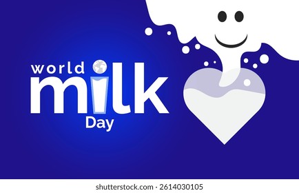 World milk day holiday design. Perfect for banners, posters, greeting cards, and social media. Includes Features milk-themed illustrations and elegant typography for a joyful and professional look