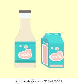 Día mundial de la leche. Diseño de paquetes de leche emparejado, pasteurizado, UHT, esterilizado, renovado para mejorar la inmunidad en un cuerpo sano. Concepto para el producto de la leche. Mejor ilustración del vector.
