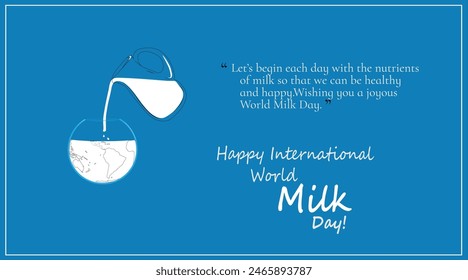 World Milk Day poster,banner,background.A greeting card dedicated to World Milk , Vector illustration EPS8