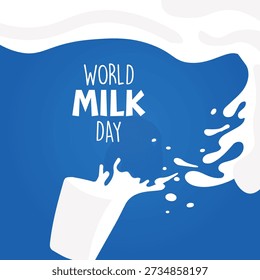 El Día Mundial de la Leche promueve el valor de la leche como un producto lácteo saludable y esencial del que disfrutan personas de todo el mundo. Este concepto comercial es ideal para publicidad, campañas de marketing, promoción en redes sociales y conciencia global de la nutrición láctea.